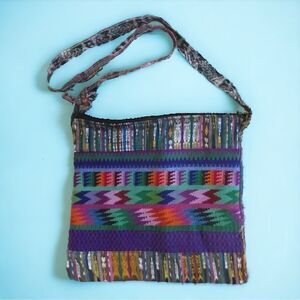 Hippie chic woven boho shoulder bag